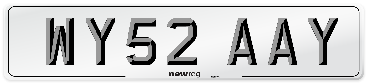 WY52 AAY Number Plate from New Reg